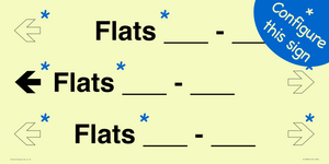 Three Flat Directional Section Transparent background Black text